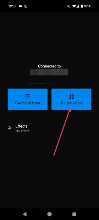 Mise en pause du flux vidéo sur l'appareil Pixel.