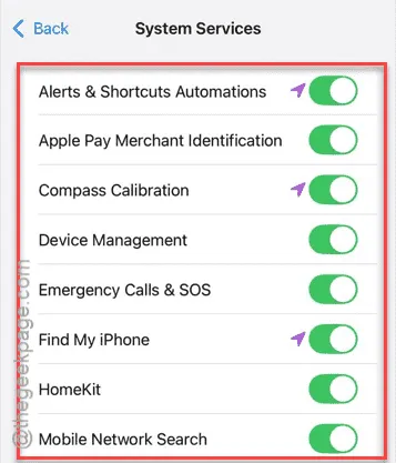 Activar los servicios de ubicación mínimo