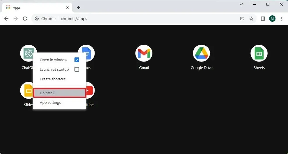 從 Chrome 中刪除 ChatGPT 應用程式