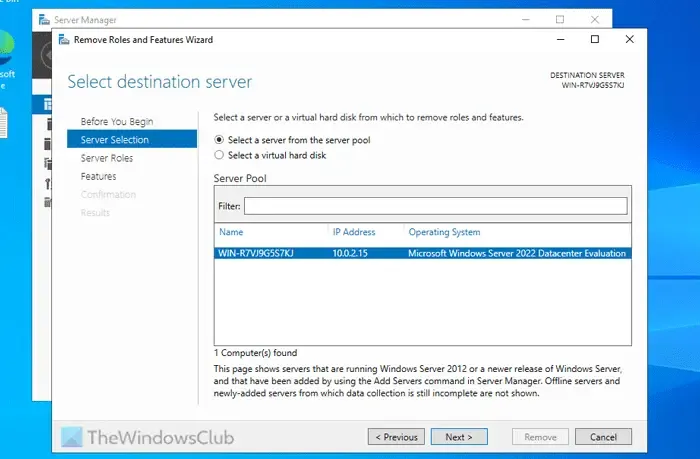 How to uninstall Windows Security from Windows Server