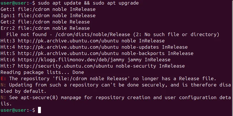 Ubuntu-systeem updaten en upgraden.