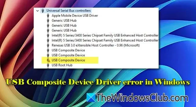 Résoudre l’erreur du pilote de périphérique composite USB dans Windows 11