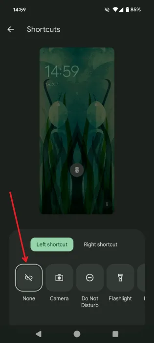 Disabling app shortcuts from Android Lockscreen.