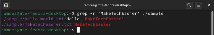 A funcionalidade recursiva do Grep pesquisando vários arquivos.