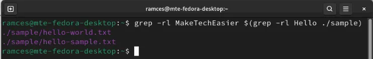 Usando subshells Bash com Grep para correspondência de múltiplas condições.