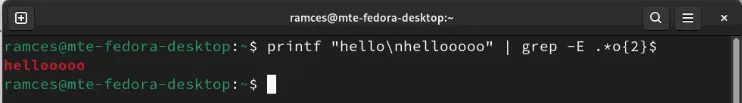 Usando Extended Regex com Grep para correspondência de padrões.