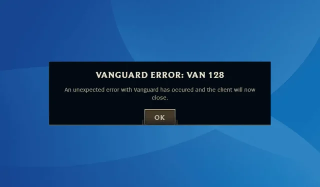 How to Resolve Vanguard Error VAN 128 in League of Legends and Valorant