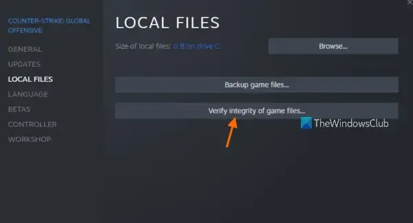 Verify Game Files Integrity