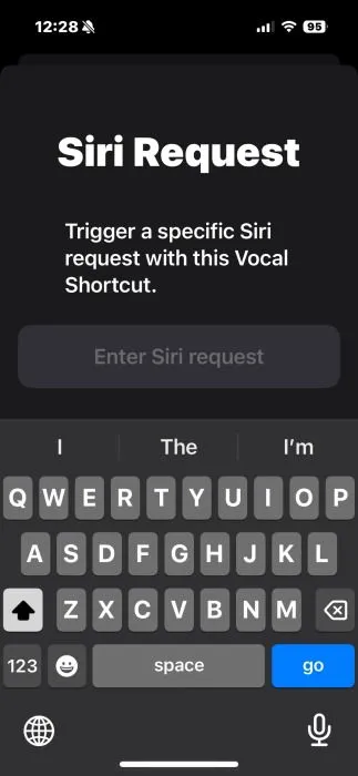 Tela de solicitação da Siri no menu de acessibilidade do iPhone.