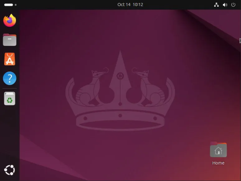 Ubuntu 24.04 LTS のデフォルトのデスクトップ。