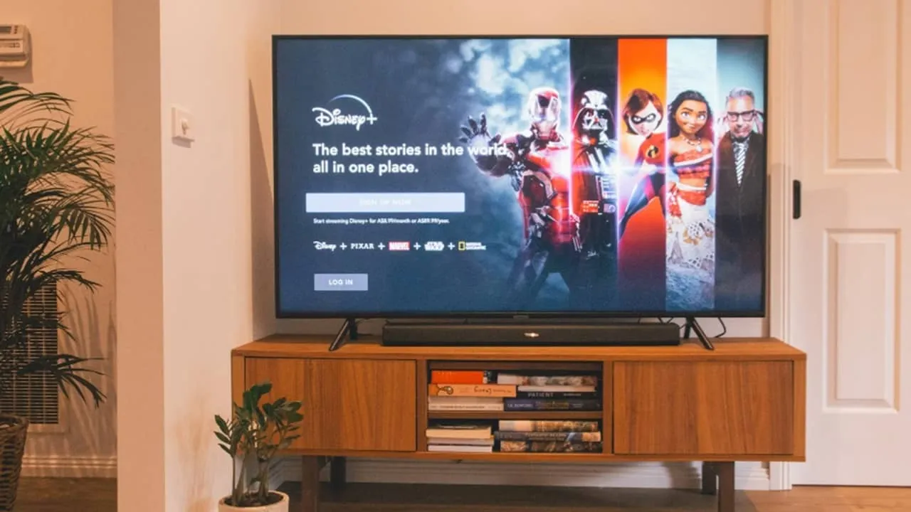 Disney+ op een tv.