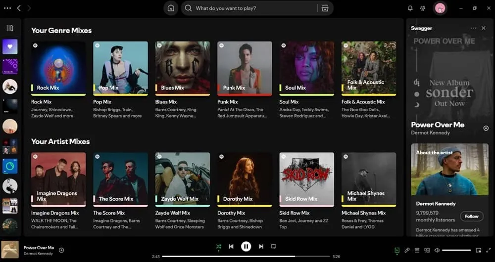 Playlists personalizadas do Spotify para mim.