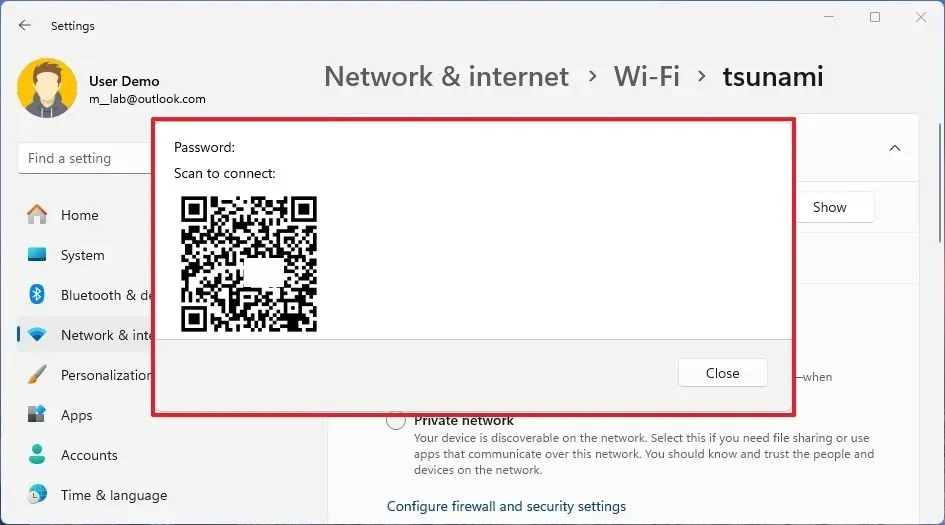 Wi-Fi show password new interface