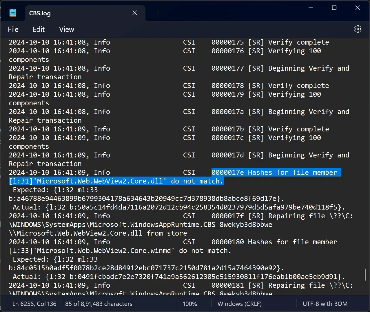 Windows 11 24H2 hash file mismatch issue