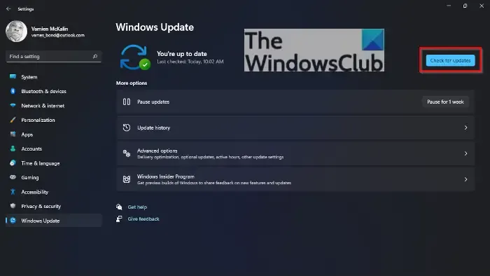 Check for Windows 11 updates