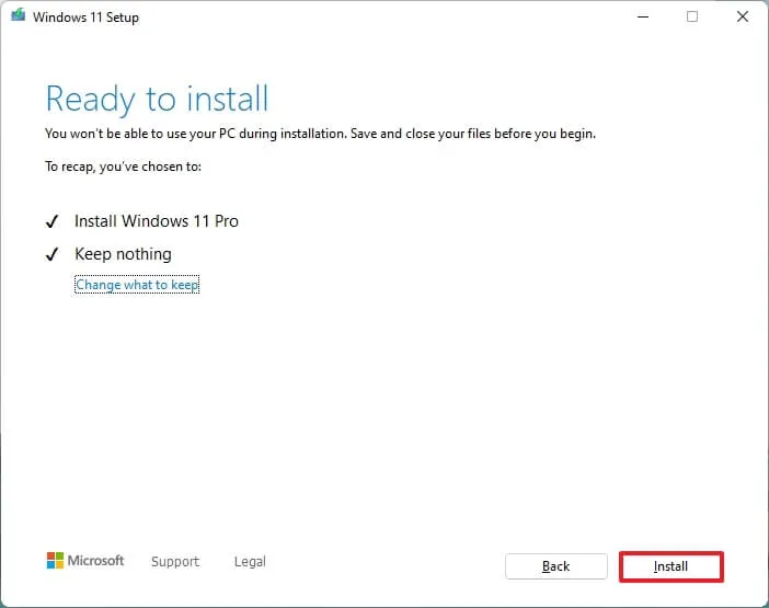 Windows 11 ISO schone installatie-installatie