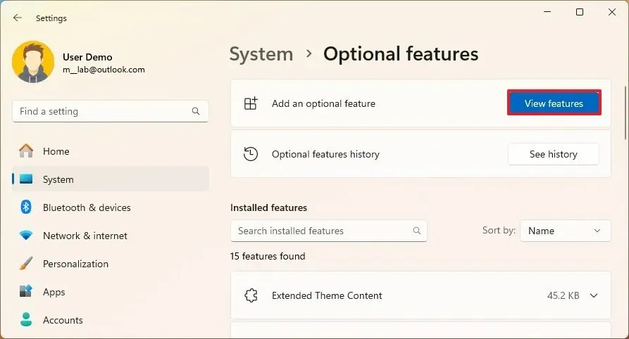 Einstellungen für optionale Funktionen