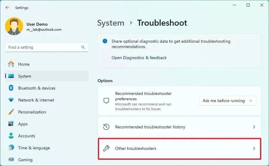 Ouvrir d'autres outils de dépannage