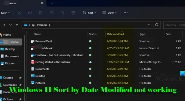 Comment résoudre le problème de tri par date de modification dans Windows 11