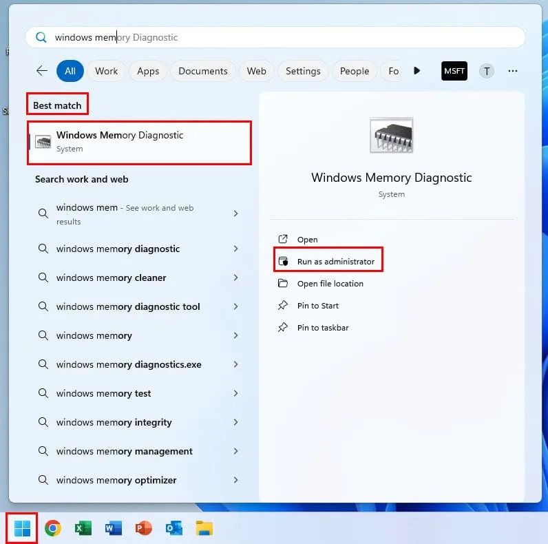 diagnostyka pamięci systemu Windows