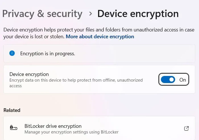 Windows Security's device encryption feature safeguards against sophisticated phishing attacks.