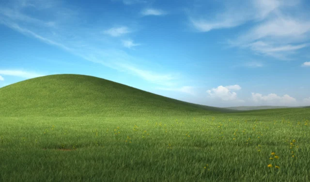 Descargue el fondo de pantalla Bliss 4K actualizado de Windows XP para celebrar su 23.° aniversario