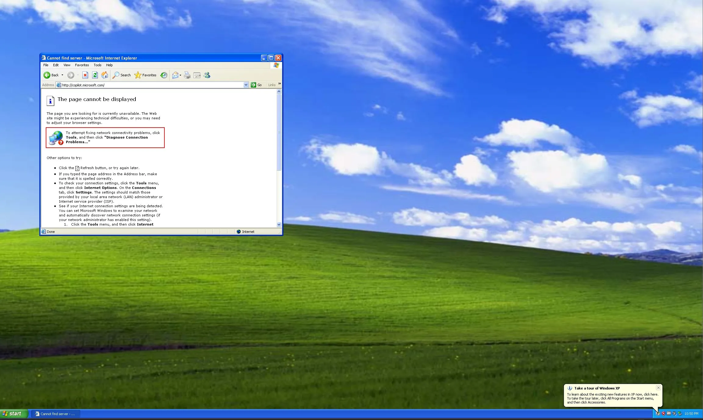 Windows XP avec Internet Explorer