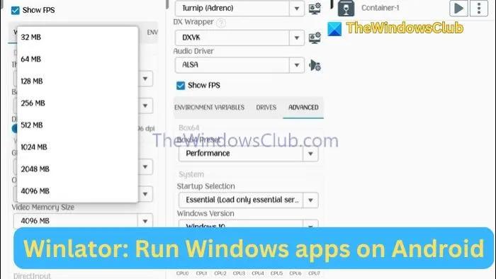 Winlator 運行 Windows 應用程式 Android