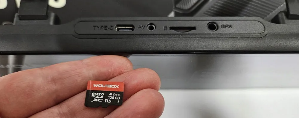 SD card and top ports.