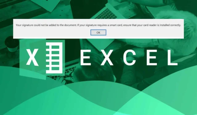 Impossible d’ajouter votre signature au document Excel