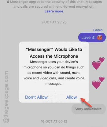 allow messenger min