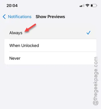 always preview notifications