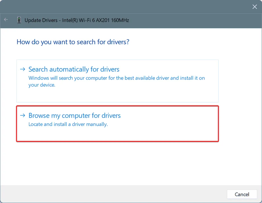 browse for drivers