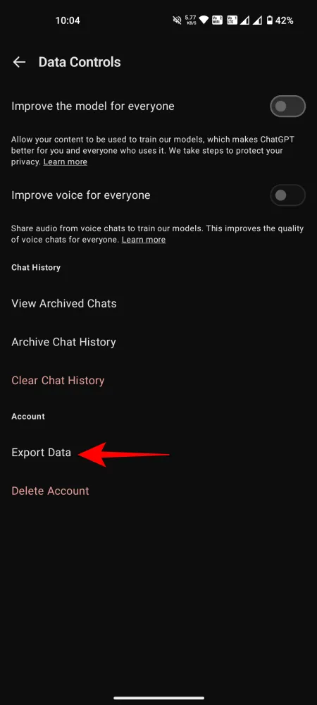 Data Export Options