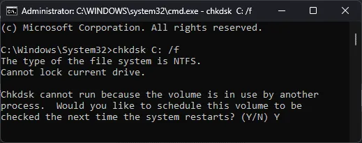 CHKDSK 1 - ERROR_DESCARTADO