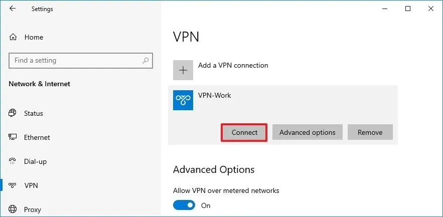 Łączenie z serwerem VPN