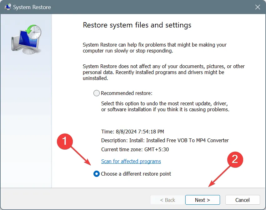 restore to fix ERROR_INVALID_SEGMENT_NUMBER