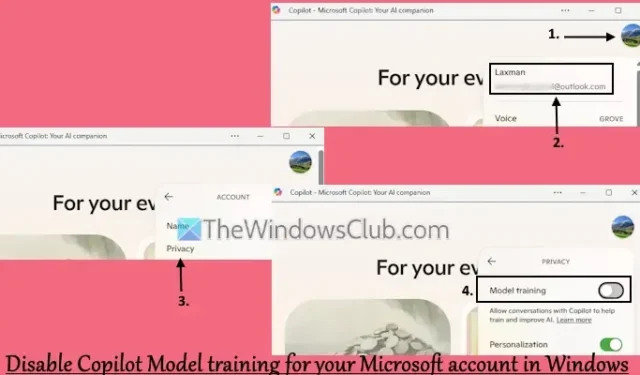 Cómo desactivar el entrenamiento del modelo Copilot para su cuenta Microsoft en Windows 11