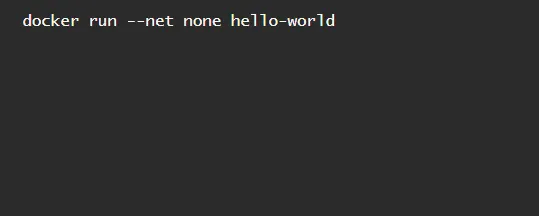 docker run net none cześć świecie