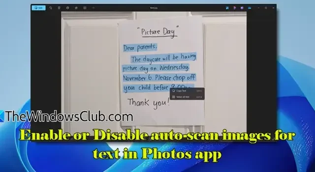 Come abilitare o disabilitare la scansione automatica del testo nelle immagini dell’app Foto