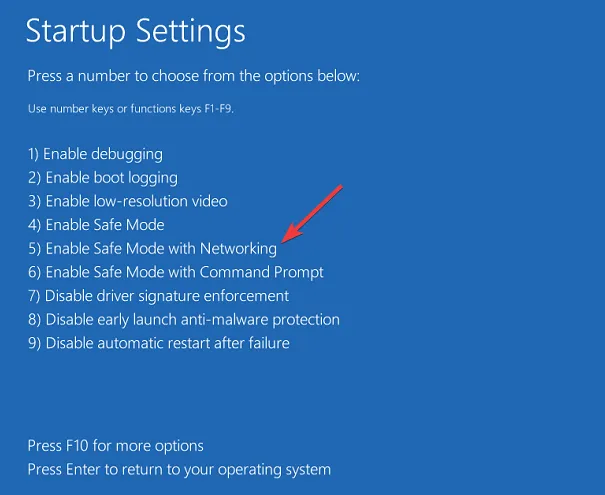 Enable safe mode with networking