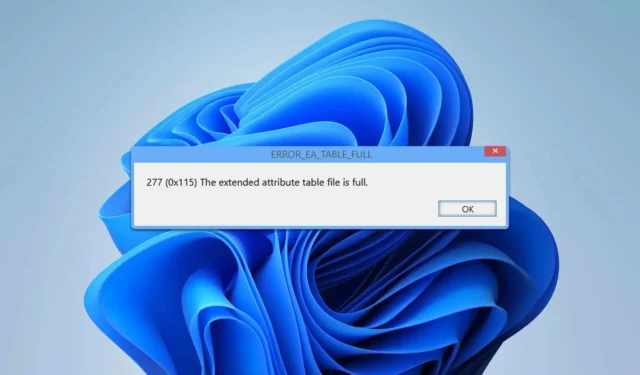 Fix Error EA Table Full 277 (0x115): Comprehensive Guide