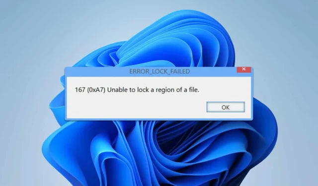 Fixing Error Lock Failed 167 (0xA7): A Complete Guide