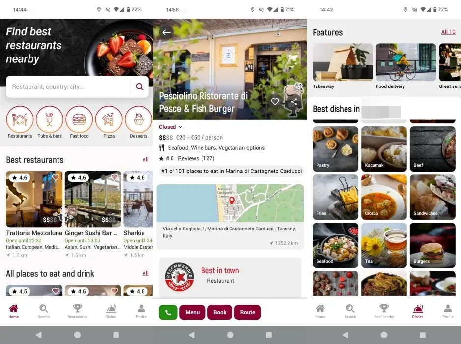 Restaurant Guru app interface overview.