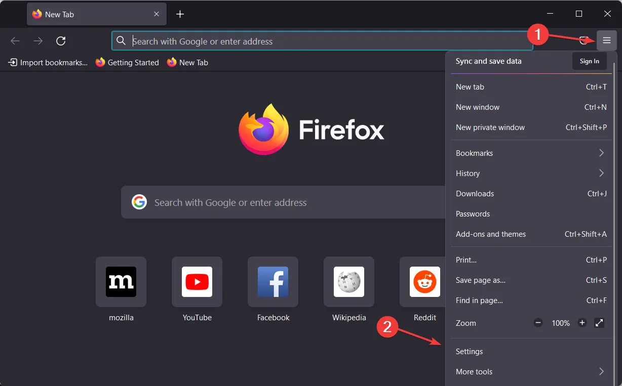 paramètres de firefox firefox bloque windows 11