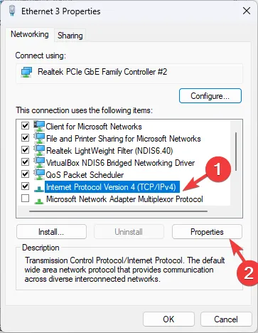 Propiedades de IPV4