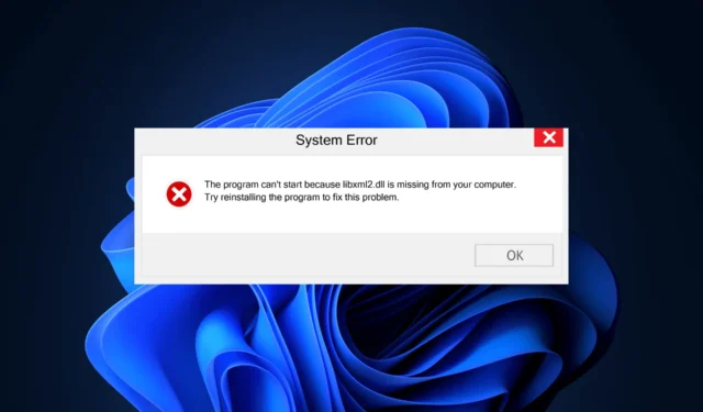 Fixing the Libxml2.DLL Missing Error: Step-by-Step Guide