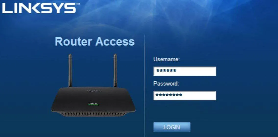 logowanie do routera linksys