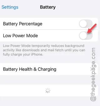 Turn off Low Power Mode