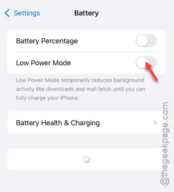 turn off low power mode